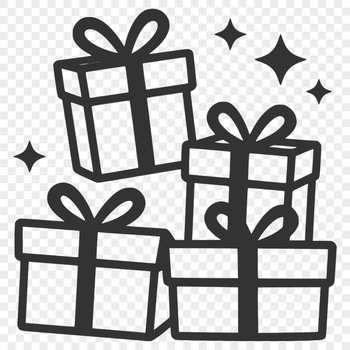 A digital vector illustration of a gift box with a ribbon tied around it, suitable for Christmas or birthday presents.