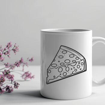 A simple illustration of a wedge-shaped block of cheese with texture.