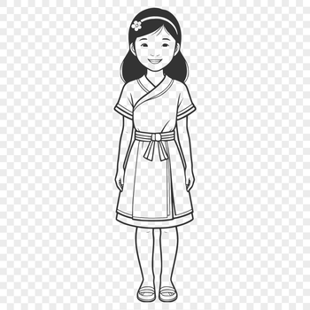A young girl character in vector format.