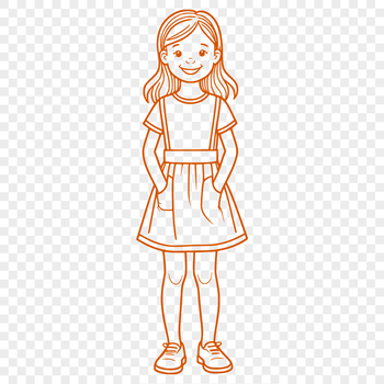 A young girl character designed as vector art, suitable for cutting machines like Cricut.