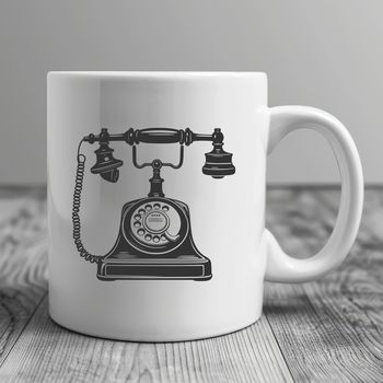 A digital representation of a classic telephone device.