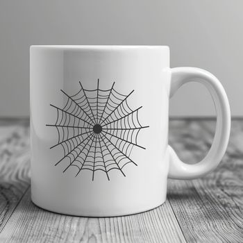 High-resolution vector art of a delicate spider web design.