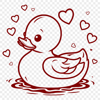 A single duck standing in the grass with its beak pointing downwards.