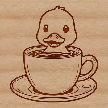 A digital illustration of a duck, suitable for vector design and cutting machines.