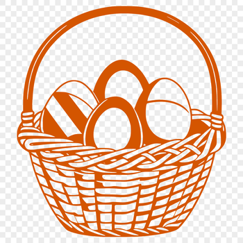 An illustration of a decorative Easter egg in various colors and patterns.
