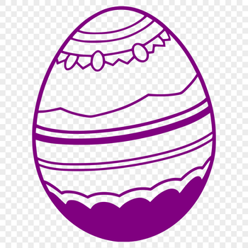 A colorful, hand-drawn Easter egg design made from vector shapes, perfect for printing or cutting with a Cricut machine.