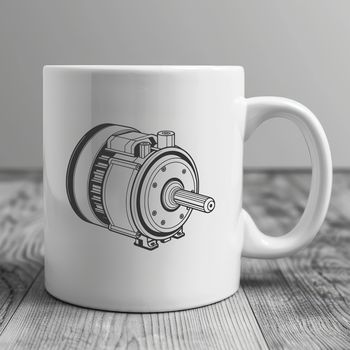 An illustration of a modern electric motor, created as vector art for various design applications.