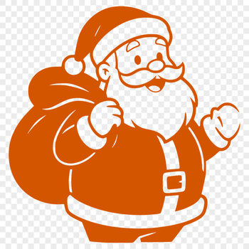 An SVG silhouette of Santa Claus, ideal for various creative applications.