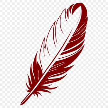 A single white feather with delicate details, suitable for vector design and printing.