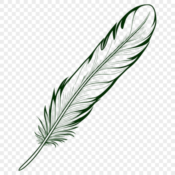 A stylized illustration of a feather made up of simple shapes, suitable for digital design and cutting projects.