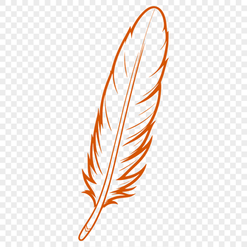 A high-quality SVG illustration of a feather, ideal for vector design and digital applications.