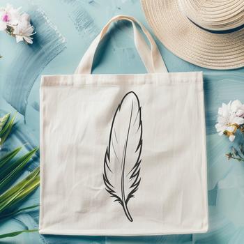 A detailed SVG graphic of a feather, suitable for digital design and crafting projects.