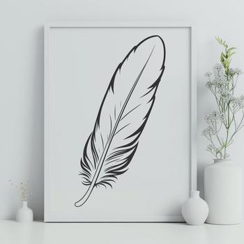 A single white feather with a slight gradient effect, suitable for digital designs and cut-out projects.