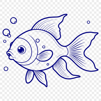 A colorful illustration of a goldfish in a bowl, suitable for digital design and vector graphics.