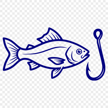 SVG vector art of a fish hook for DIY cutting machine projects