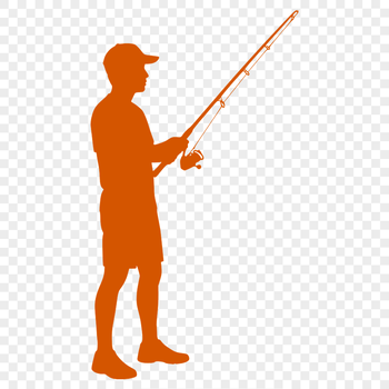 SVG vector design of a fishing rod for commercial use