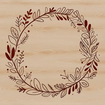 A floral wreath made from intricately designed elements, suitable for vector graphics applications.