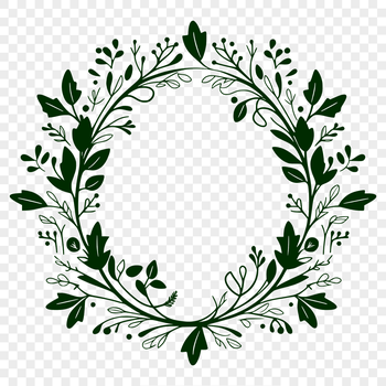 A floral wreath designed with vector art, suitable for commercial and personal use.