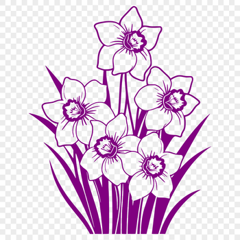 A stylized illustration of a daffodil flower, suitable for digital projects.