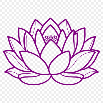 A detailed illustration of a lotus flower, symbolizing spiritual growth and enlightenment in various cultures.