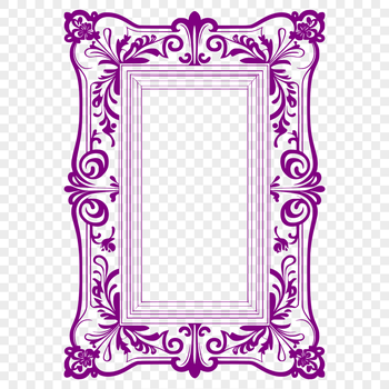 A vector graphic template of a decorative frame, suitable for use in various design applications.