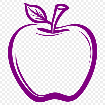 A stylized illustration of a single red apple against a plain background.