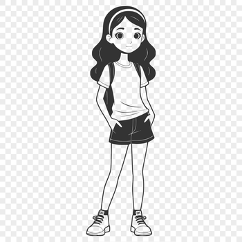 A young girl's portrait created as a vector design using digital illustration tools.