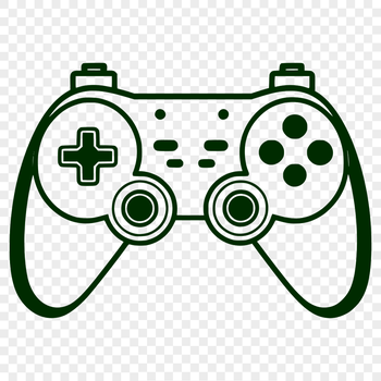A digital game controller designed with clean lines and simple buttons.