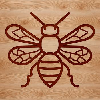 An insect design featuring a bee in a clean line style.