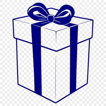 A simple illustration of a gift box with a lid on top, suitable for printing or cutting out.