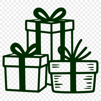 A stylized gift box with a bow on top, designed for cutting machines like Cricut.