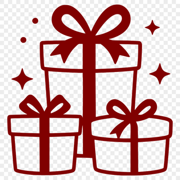 A rectangular gift box with a bow on top, ideal for creating Christmas or birthday presents.