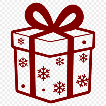 A minimalist 2D vector illustration of a gift box with a bow, ideal for commercial or personal use in various designs.