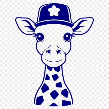 An illustration of a giraffe, a common safari animal, standing upright with its characteristic features.