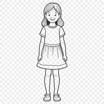 Young girl illustration in vector format, suitable for digital use.