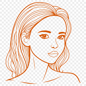 A young girl illustration created as a vector graphic for digital use.