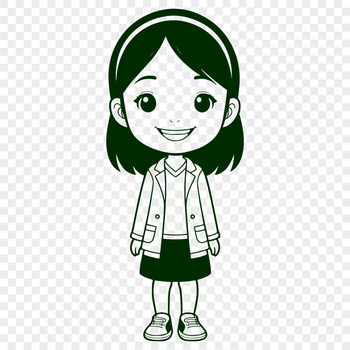 A digital illustration of a female figure created using SVG technology.