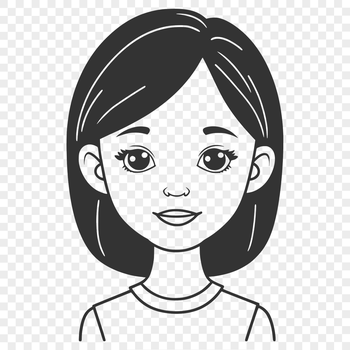 A graphic representation of a female child in scalable SVG design.