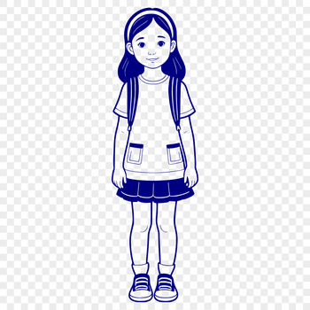 A young girl illustrated in vector format.