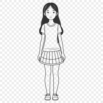 SVG vector illustration of a young female figure.