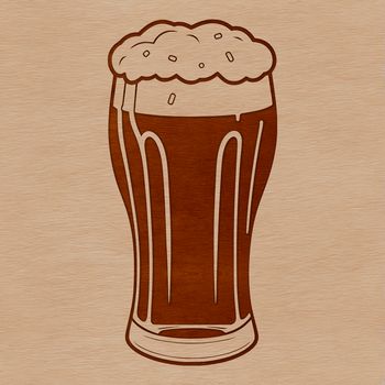 A simple illustration of a beer glass filled with a dark liquid, suitable for digital design and cutting projects.