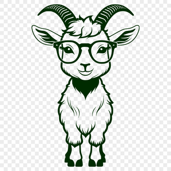 An illustration of a goat with a simple design.