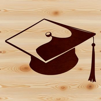 A graduation cap illustrated in vector format.