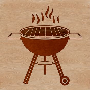 SVG image of a charcoal grill with sizzling food, ideal for vector art design.