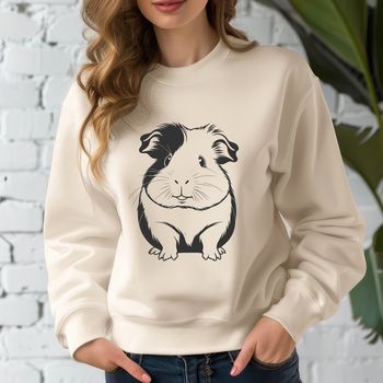 A cute illustration of a guinea pig with a friendly expression, suitable for personal or commercial use as a vector graphic.