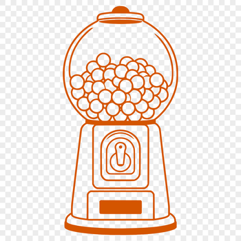 A 3D vector representation of a gumball machine, suitable for digital cutting machines like Cricut or laser cutters.