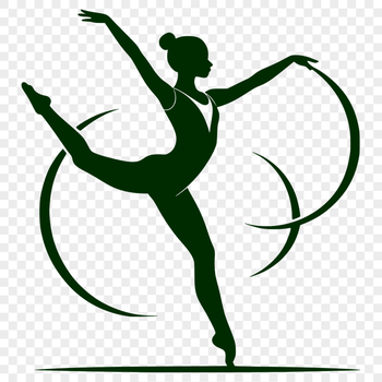 A detailed SVG illustration of a female gymnast in mid-air, depicted in a dynamic pose.
