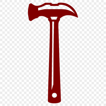 A vector illustration of a hammer tool with a simple design.
