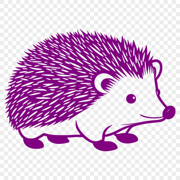 A detailed digital illustration of a hedgehog in vector format.