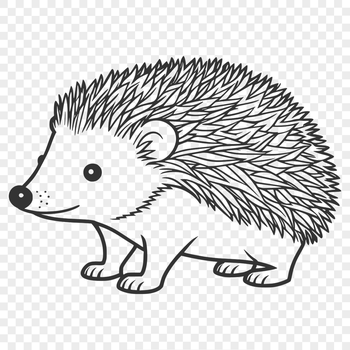 A simple illustration of a hedgehog with its characteristic spikes.